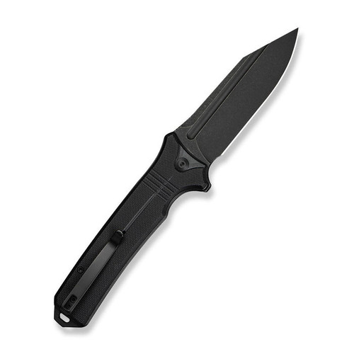 CIVIVI Neurohaptic (C23080-1) 3.74" Nitro-V Blackwashed Clip Point Plain Blade, Black G-10 Handle