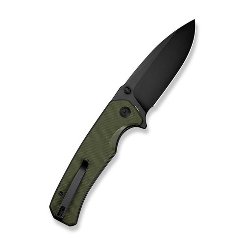 Sencut Skarnax (S24025-2) 3.79" 9Cr18MoV Black Drop Point Plain Blade, OD Green G-10 Handle