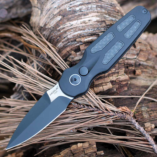 Hogue Ballista II Automatic Folder 2025 Collector Series (64290-LIM) -2.6" Two-tone CPM MagnaCut Bayonaet Blade, Black Aluminum w/Carbon Fiber Inserts