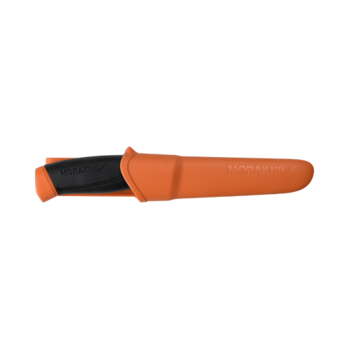 Mora Companion (S) (14073) 4" Swedish Stainless Steel Polished Clip Point Plain Blade, Burnt Orange Polypropylene Handle w/ Black Rubberized Overmold, Burnt Orange Polymer Sheath