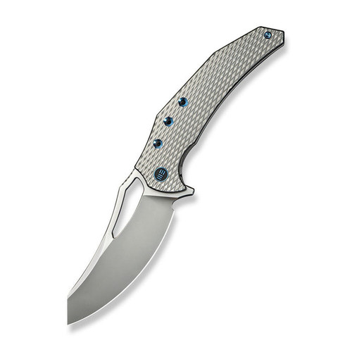 WE Knife Epaulette (WE24024-3) 3.45" Bohler M390 Polished and Bead Blasted Reverse Tanto Plain Blade, Polished and Bead Blasted Titanium Handle