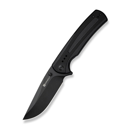 Sencut Regnator (S24057-1) 3.48" 9Cr18MoV Black Clip Point Plain Blade, Black G-10 Handle