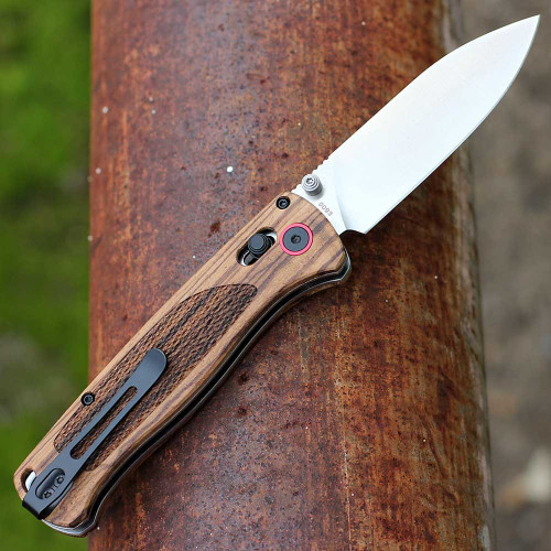 Cobratec Bar Lock Knife (CTZWDBLDNS) 3" Satin D2 Drop Point Plain Blade, Zebrawood Handle