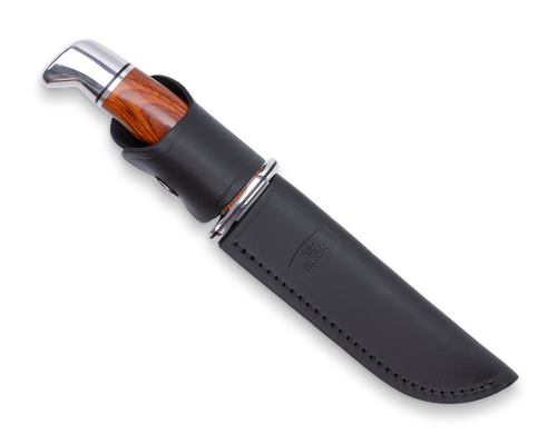 Buck Special Heritage Series (0119CCS1-B) 6" 420HC Satin Clip Point Plain Blade, Cocobolo Wood Handle, Black Leather Sheath