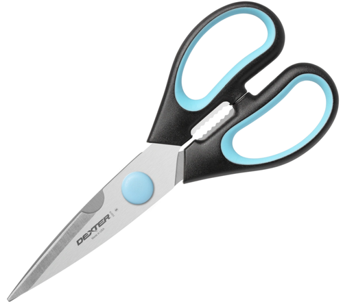 Dexter SofGrip Detachable Poultry Shears (SGS01B-CP) High Carbon Steel Satin Detachable Blades, Black and Blue Rubber SofGrip Handles