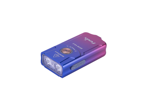 Fenix Flashlights Keychain Flashlight (FX-E03RV2-NEBULA) Blue/Purple/Pink Aluminum Rechargeable Keychain Flashlight, 500 Lumens