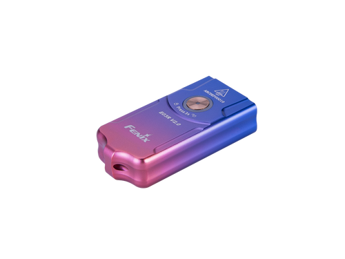 Fenix Flashlights Keychain Flashlight (FX-E03RV2-NEBULA) Blue/Purple/Pink Aluminum Rechargeable Keychain Flashlight, 500 Lumens
