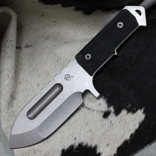 Medford Knife & Tool Sea Wolf S (MD0693TQ08KB) 5.5" 3V Satin Drop Point Plain Blade, Black Micarta Handel, Black Kydex Sheath