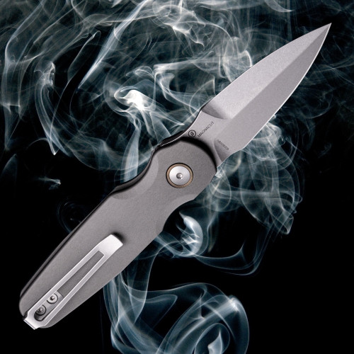 Hogue Ballista II Automatic Folder (64233) - 2.6" Tumble Finish Bayonet Blade, Matte Grey Anodized Aluminum w/Cocobolo inserts