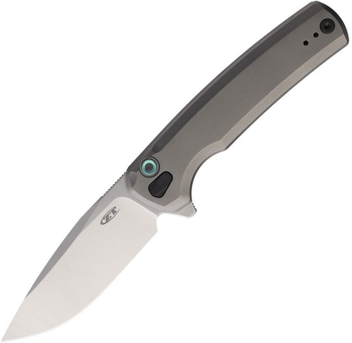 Zero Tolerance (ZT0044)  3.2" S45VN Stainless Drop Point Plain Blade, Bead Blast Titanium Handle, Black-Oxide Pivot Nut with a Teal-Anodized Button Collar, Teal-Anodized Tube Spacer, Black Cerakote Pocket Clip
