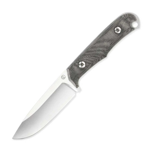 Chris Reeve Backpacker BPR-1000 - 4.019" Stonewash CPM MagnaCut Drop Point Plain Blade, Black Canvas Micarta Handle