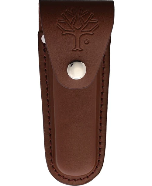 Boker Germany Tree Brand 110870 in premium leather case — Solingen handcrafted, D2 stag folding hunter, traditional presentation