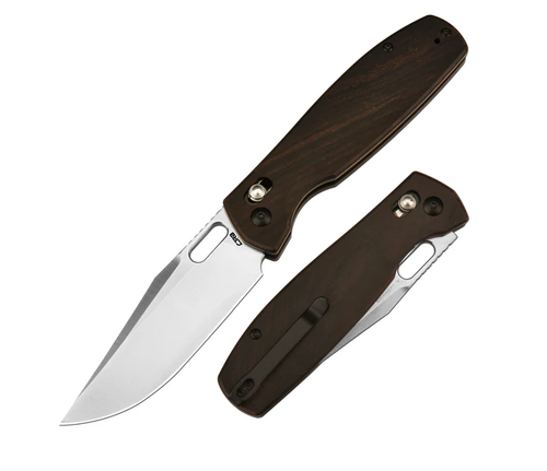 CJRB Prado Crossbar Lock Ebony Wood (3.76" AR-RPM9)  Sand Polished Clip Point, J1936EB