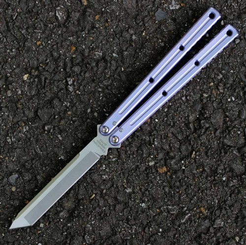 Squid Industries Krake Raken V3 (KrakeRakenV3LavMatTan) 4.50" AEB-L Matte Tanto Plain Blade, Lavender Aluminum Handle