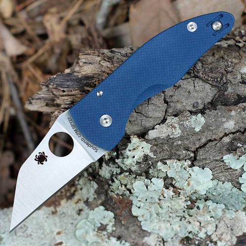 Spyderco MicroJimbo C264GPCBL Blue G-10 Open