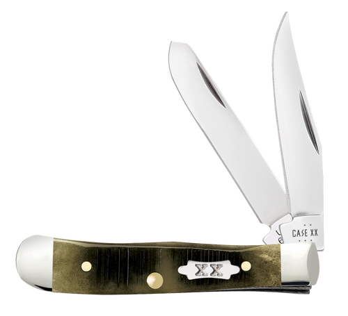 Case Tiny Trapper 39231 Olive Green Bone Sawcut Jig (62154 SS)