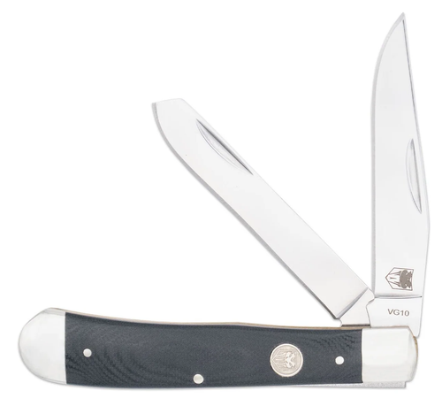 Cobratec Traditional 2 Blade Trapper (CTTDTRPG10BLK) VG-10 Clip Point and Spey Blades, black G-10 Handle