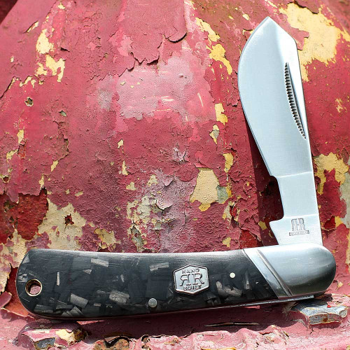 Rough Ryder Cotton Sampler- 440A Stainless Clip Point Plain Blade, Carbon Fiber Handle (RR1997)