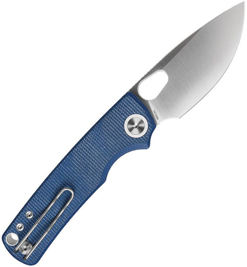 Vosteed Porcupine - Blue Micarta, Top Linerlock (2.99" 14C28N) A2605