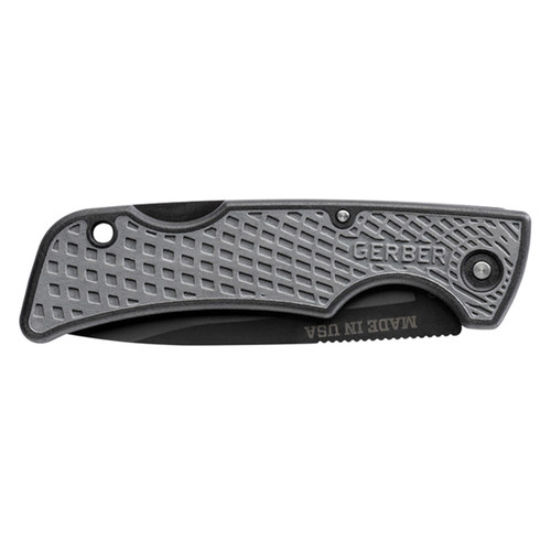 Gerber US1 (G31-003040N) 2.5" 420 Black Drop Point Blade, Gray GFN Rubber Textured Handle, Lockback