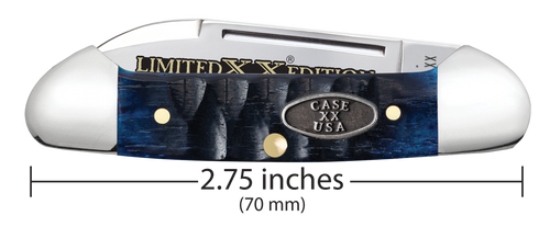 Case Baby Butterbean 53982 Limited XX Edition XXXVIII Ocean Blue Bone Gator Jig (62132 SS) Case XX Usa Oval Pewter Shield