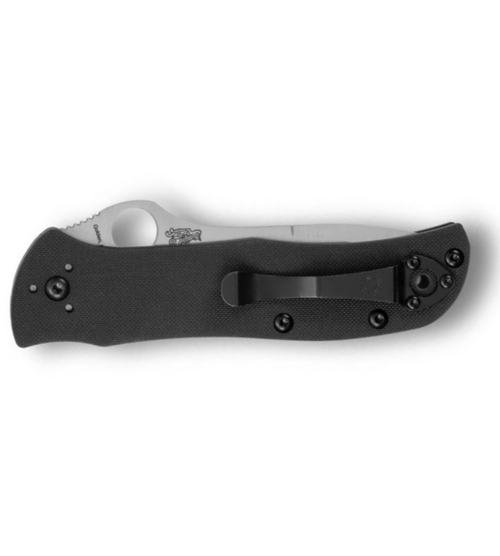 Spyderco Reveal 18 - Starmate™ Sprint Run® Black G10 Handles (3.74" CPM® 20CV®) Satin Modified Clip Point Blade, Liner Lock (C55G20CVP)