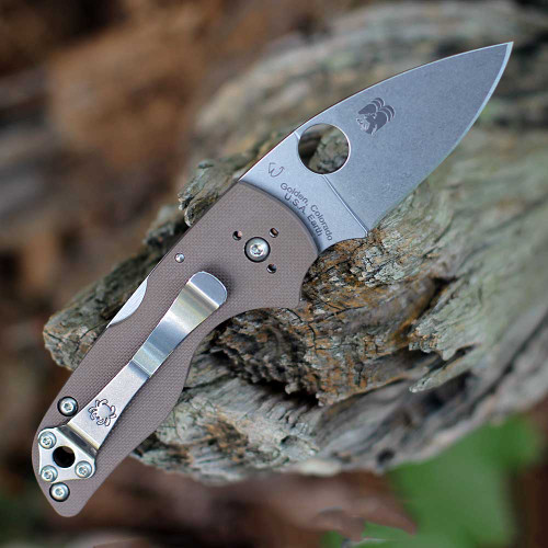 CPM 15V Stonewashed Plain Blade Back Lock