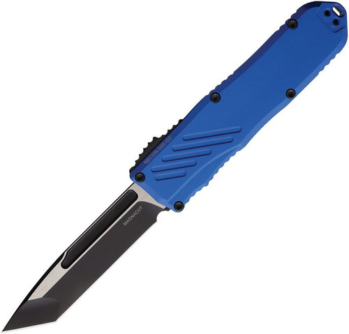Guardian Tactical Recon 035-G2 OTF (GT94221BL) 3.38" Magnacut 2 Tone Tanto Plain Edge Blade, Blue Aluminum Handle