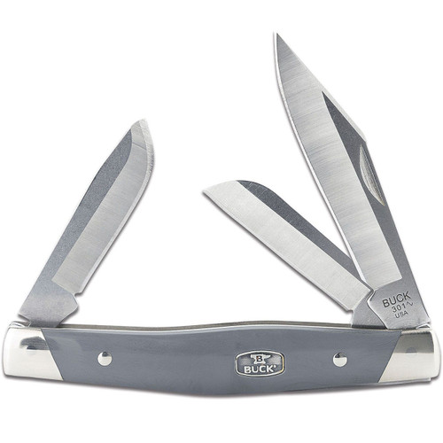 Buck Stockman gray synthetic three blade pocket knife