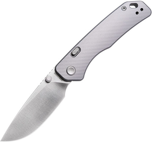 Vosteed Marten- Thumb Stud Knife 2.98" 154CM Satin Drop Point Blade, Aluminum Handles, Hard Case, Top Liner Lock, Reversible Stainless Steel Pocket Clip - A1601