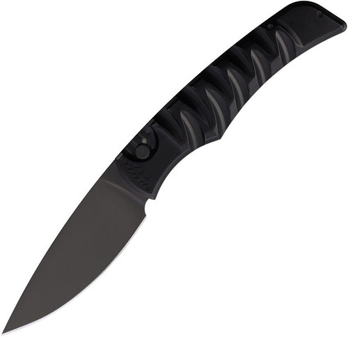Piranha Paradox (PKCP24BKT) 3.3" Black 154CM Drop Point Blade, Black Aluminum Handle, Push Button Auto