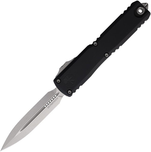 Microtech Ultratech Gen III ZBP (MCT112210) 3.50" Bohler M390MK Stonewash Double Edge Dagger Plain Blade, Black Anodized Aluminum Handle