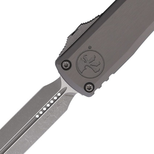 Microtech Ultratech Gen III ZBP (MCT112210APNC) 3.50" Bohler M390MK Apocalyptic Finish Double Edge Dagger Plain Blade, Grey Anodized Aluminum Handle