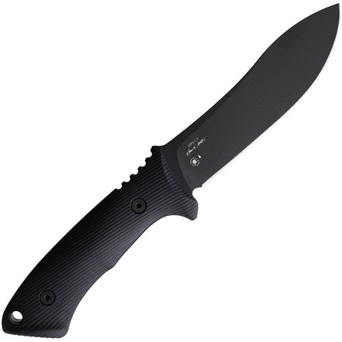 Spartan Blades Spartan Harsey Nessmuk Fixed Blade (SBSL005BK) 5.12" 1095 Carbon Steel Black Nessmuk Plain Blade, Contoured, Black Injection Molded Handle, Black Molded Plastic Sheath