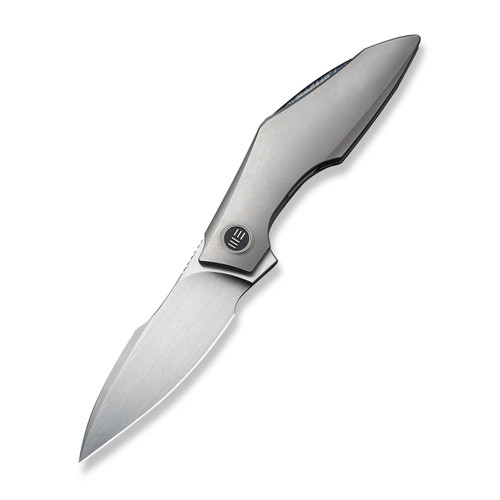 WE Knives - Krait Snake Flipper Knife (WE24084-2) 3.34" Hand Rubbed Satin Bohler M390 Blade, Gray 6AL4V Titanium Handle, Nested Liner Lock