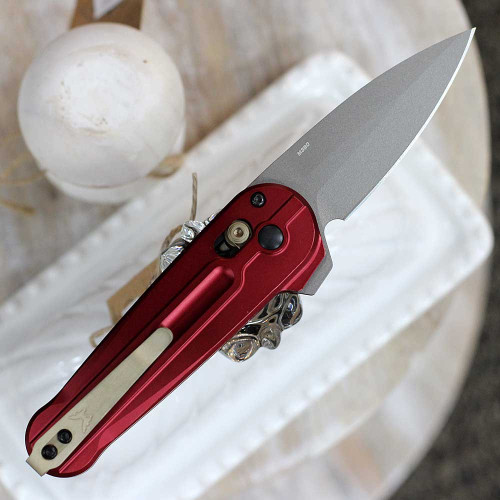 Benchmade Lowden red handle deep carry clip