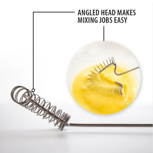 Rada Cutlery Handi-Stir (W217) 9" Stainless Steel Inside Black Resin Handle, Stainless Steel Coil