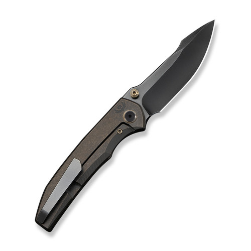 WEKNIFE Ryson Thumb Stud Knife Bronze Titanium Handle (3.33" Polished Gray Bohler M390 Blade) WE24086-3
