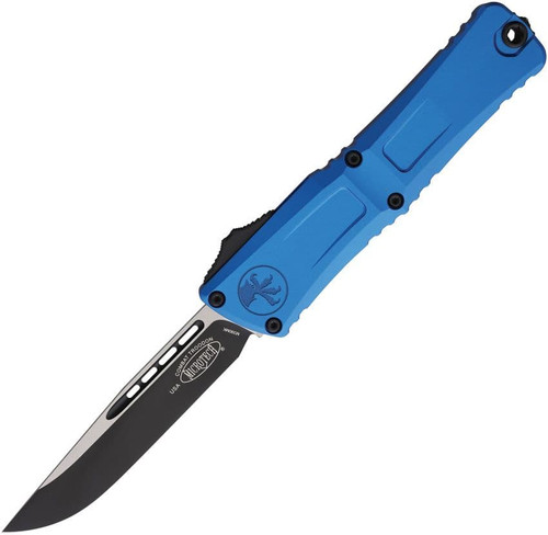 Microtech Combat Troodon SE Gen III (MCT11431BL ) 4.0" Bohler M390MK 2 Tone Drop Point Plain Edge Blade, Blue Anodized Aluminum Handle