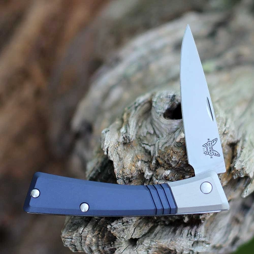 Benchmade Successor 315 M390 Crater Blue Ash Gray Slip Joint Closed Right View