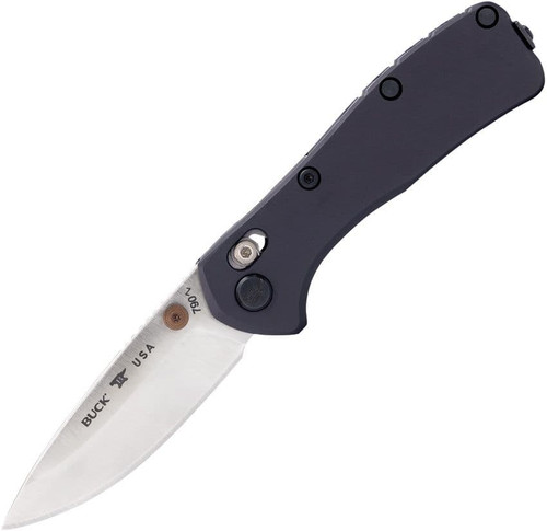 Buck Knives Mini Ranger Elite - 2.63" MagnaCut Satin Drop Point Blade, Black Anodized Aluminum Handle 0790BKS-B