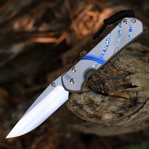 Chris Reeve Large Sebenza 31 Unique Graphic L31-1400-0004.1 profile view showing satin MagnaCut blade.