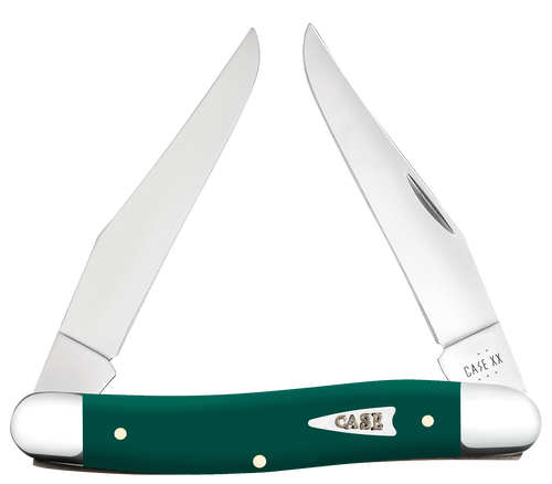 Case XX Muskrat – 64533 Smooth Spruce Green Synthetic 2.88" Tru-Sharp Stainless Steel Clip Blades