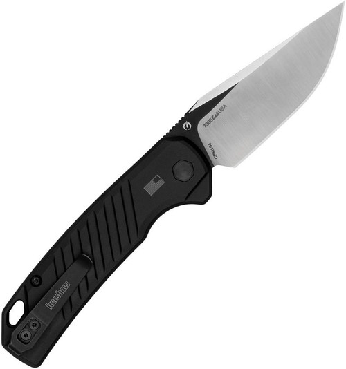The Kershaw Launch 23 being deployed highlighting the snappy push-button automatic action and 7.65-inch overall length.