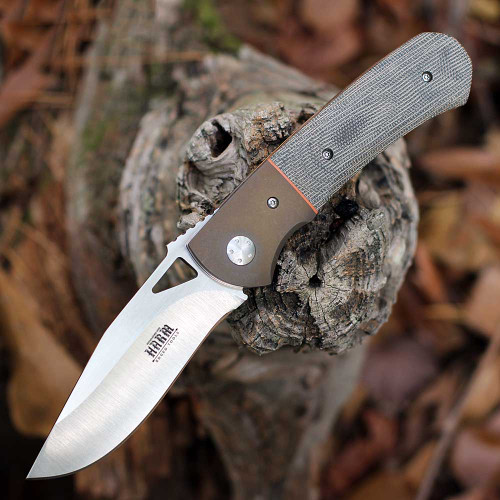 Harm Edged Tools Resistor Linerlock ED 2 folder M390 blade with triangular slot