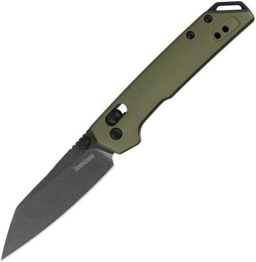 Kershaw Mini Iridium Green Aluminum 3" Blackwash D2 – 2051ROLBW