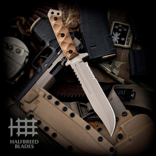 Halfbreed Blades Large Infantry Survival Knife LIK-01P Gen 2 Partially Serrated (6.89" K340)