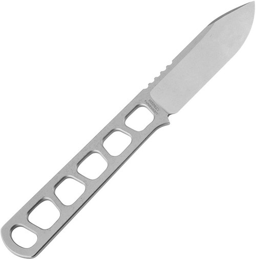 Satin finished MagnaCut blade with jimping and ricasso