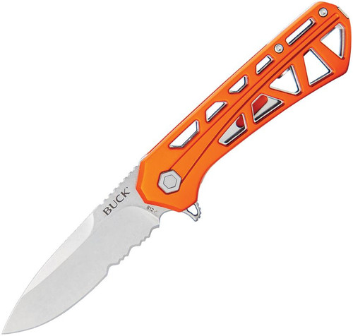 Buck 812 Trace – Orange Aluminum, 3.23" Combo 7Cr17MoV Folding Knife 0812ORX