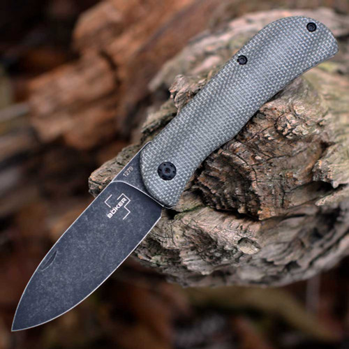 Boker Plus Exskelibur II 01BO367 D2 stonewash blade and olive micarta handle